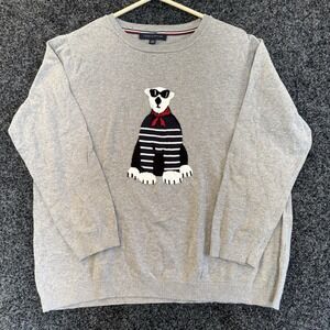 Tommy Hilfiger Women's Grey‎ Long Sleeve Sweater-Polar Bear-Size XXL
